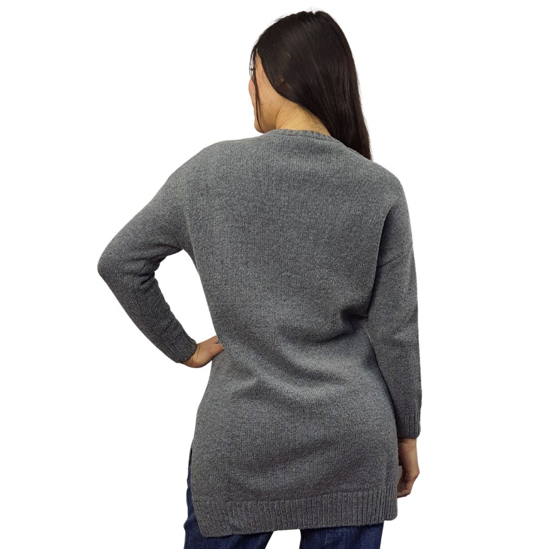 Sweater Vero Moda Gris Style SELENA L/S LONG KNIT(BN-EC-2)