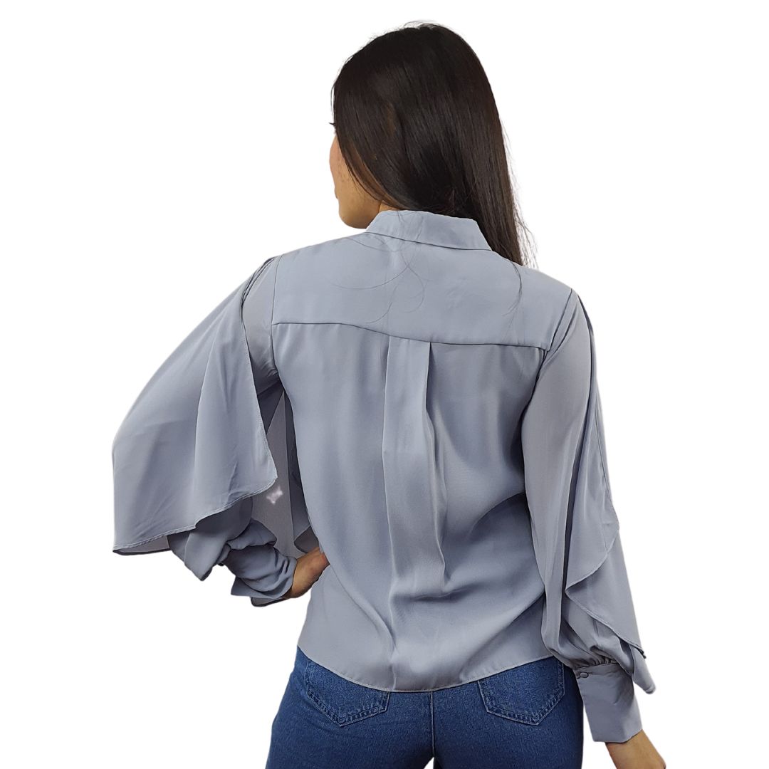 Blusa Vero Moda Azul Claro Style WINDY L/S SHIRT(VMC-PF)