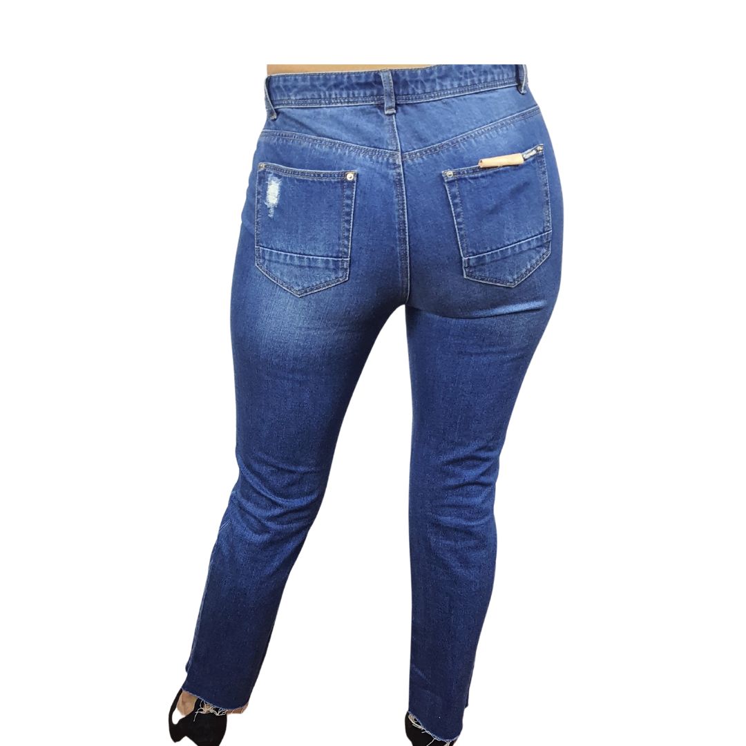 Jeans Vero Moda Azul Style WRECK 9/10 MW STRAIGHT JEANS(NC)