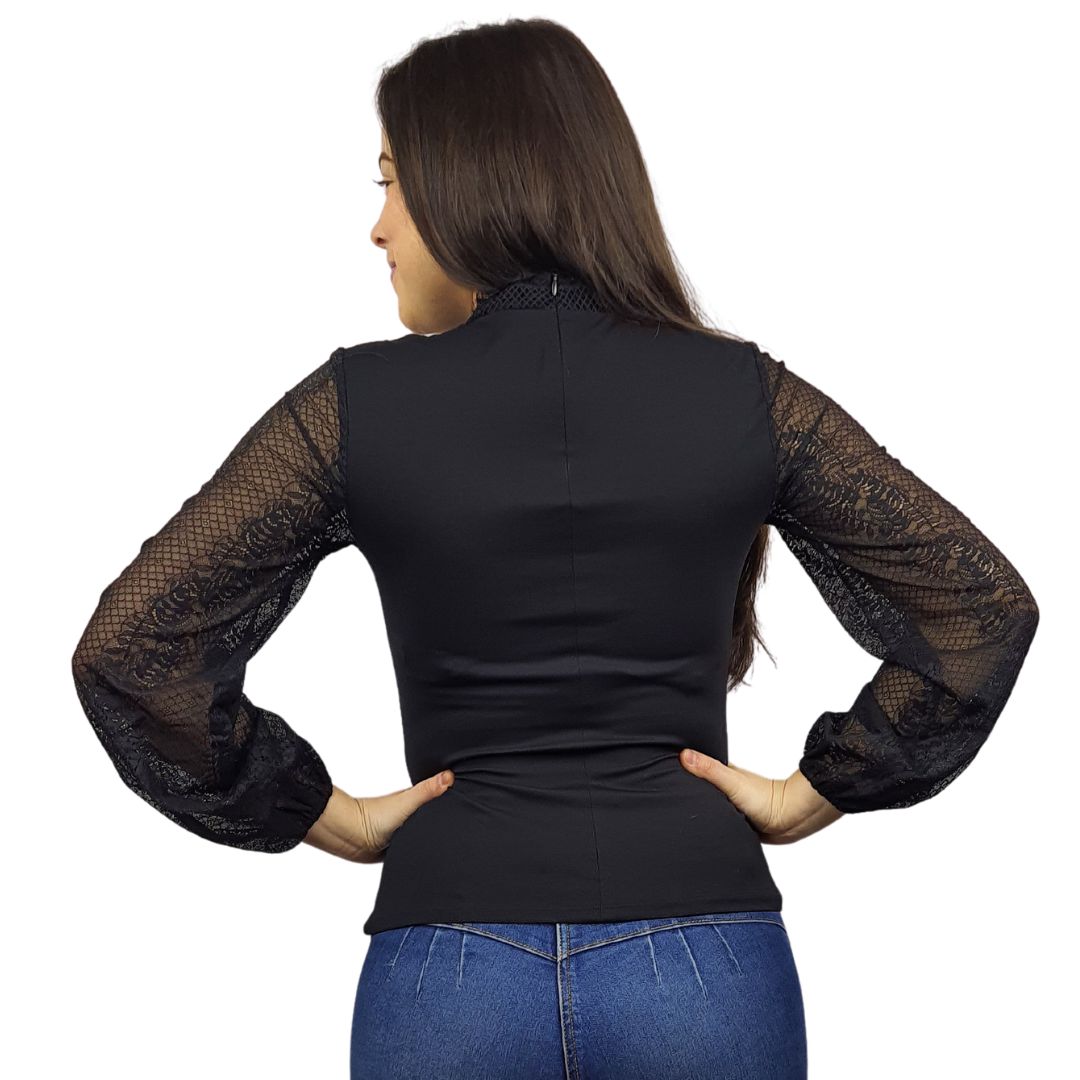 Blusa Vero Moda Negro Style KENT L/S TOP(BT)