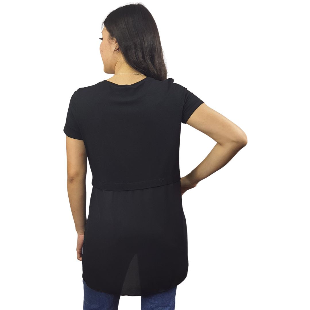Polera Vero Moda Negro Style NOD H S/S TOP(CR)