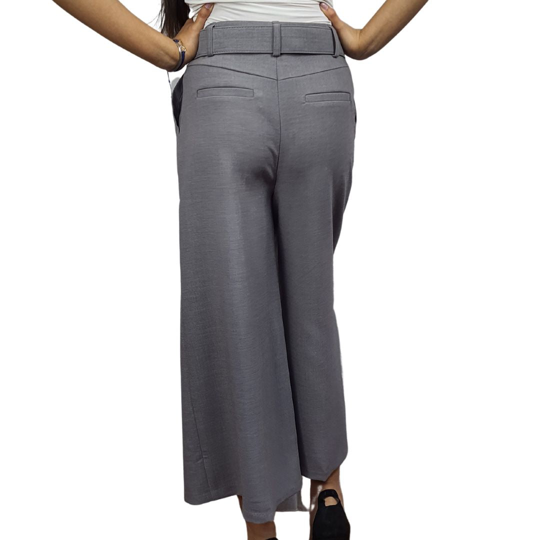 Pantalón Vero Moda Gris Style TRADE 7/8 WIDE PANTS(MW)