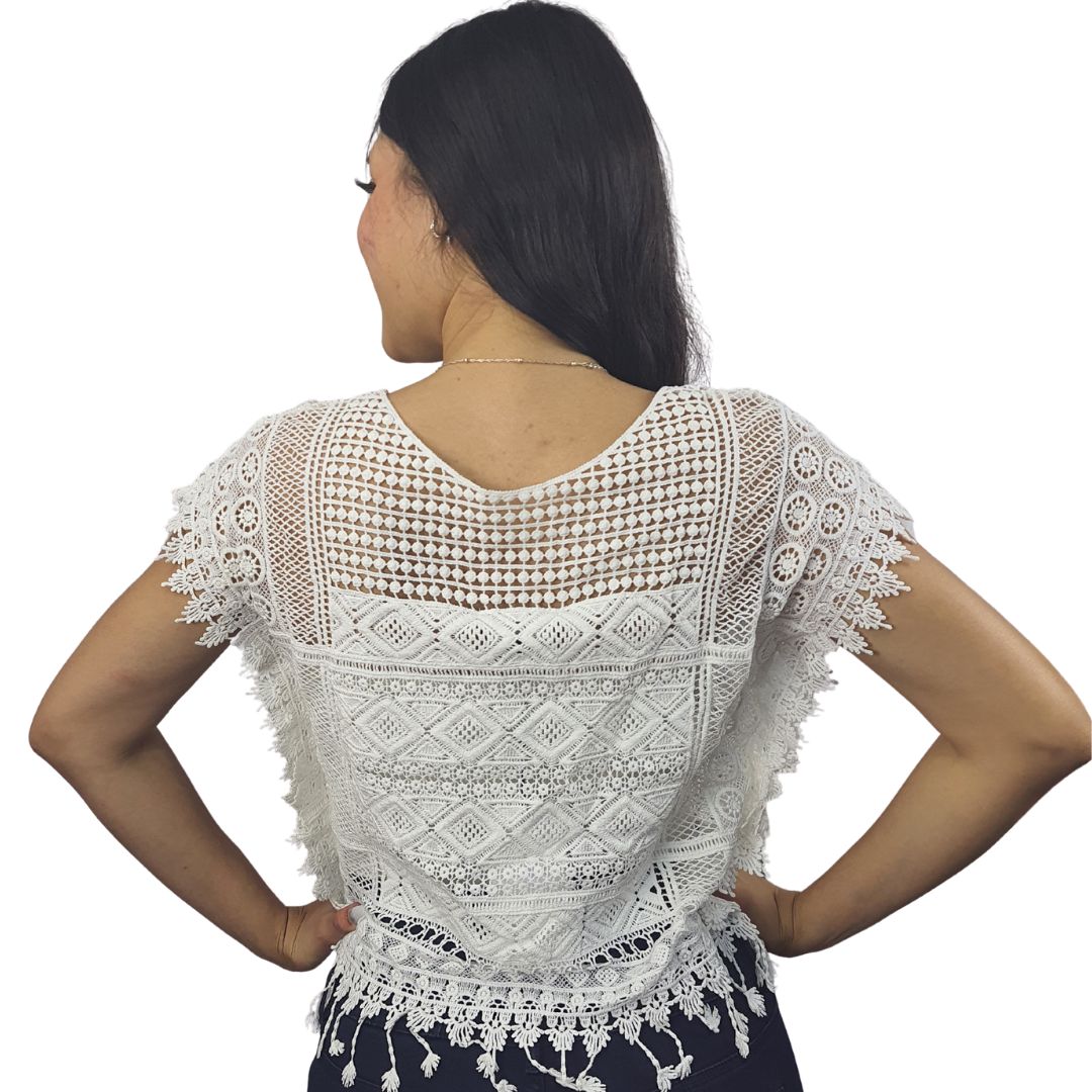 Top Vero Moda Blanco Style SANNA S/S TOP(EL)