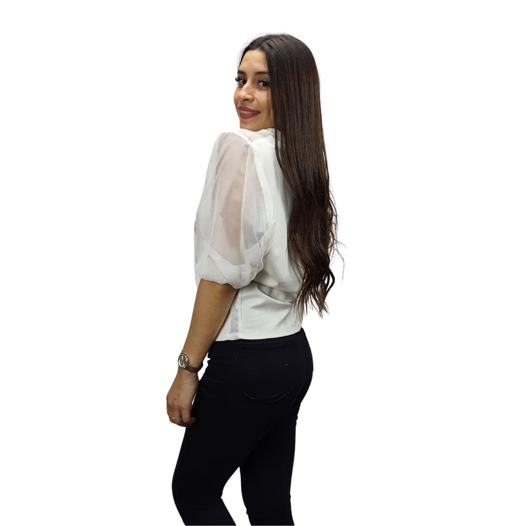 Blusa Vero Moda Blanco Style NAOMI 3/4 JERSEY TOP(VMC-TP)