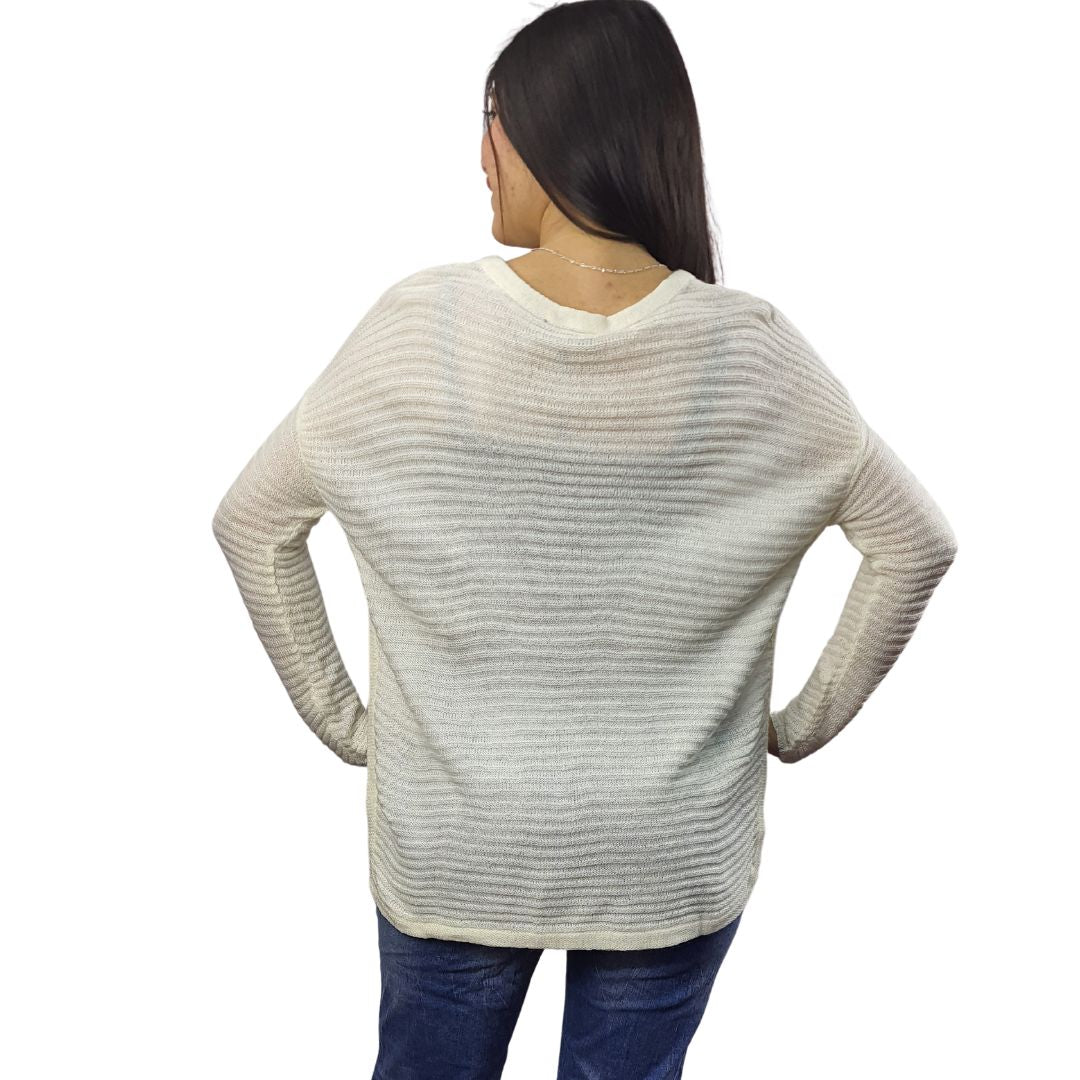 Sweater Vero Moda Crema Style MIKA L/S KNIT(PM-EC-1)