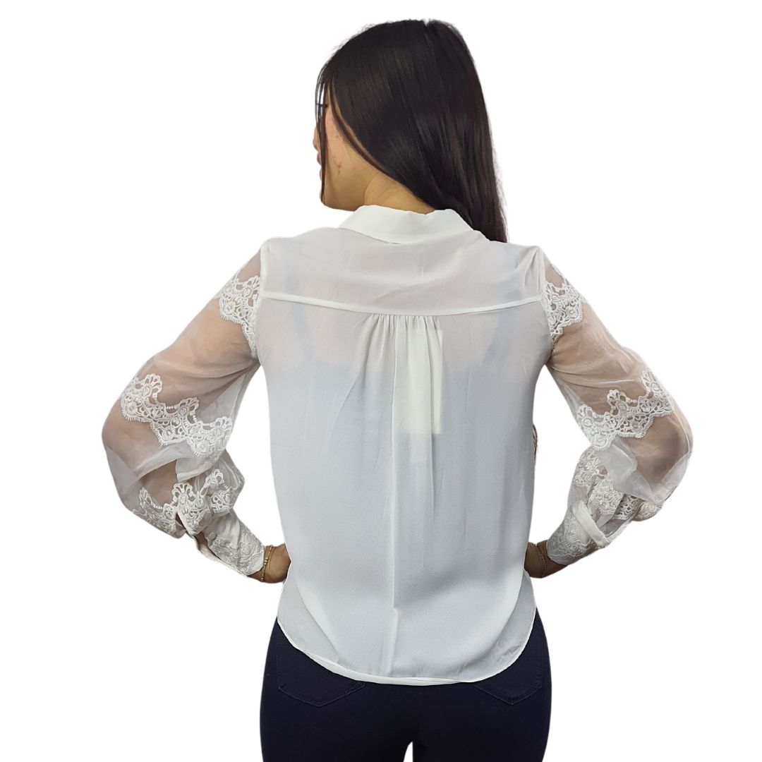 Blusa Vero Moda Blanco Style BELLA L/S SHIRT(VMC-BJ)