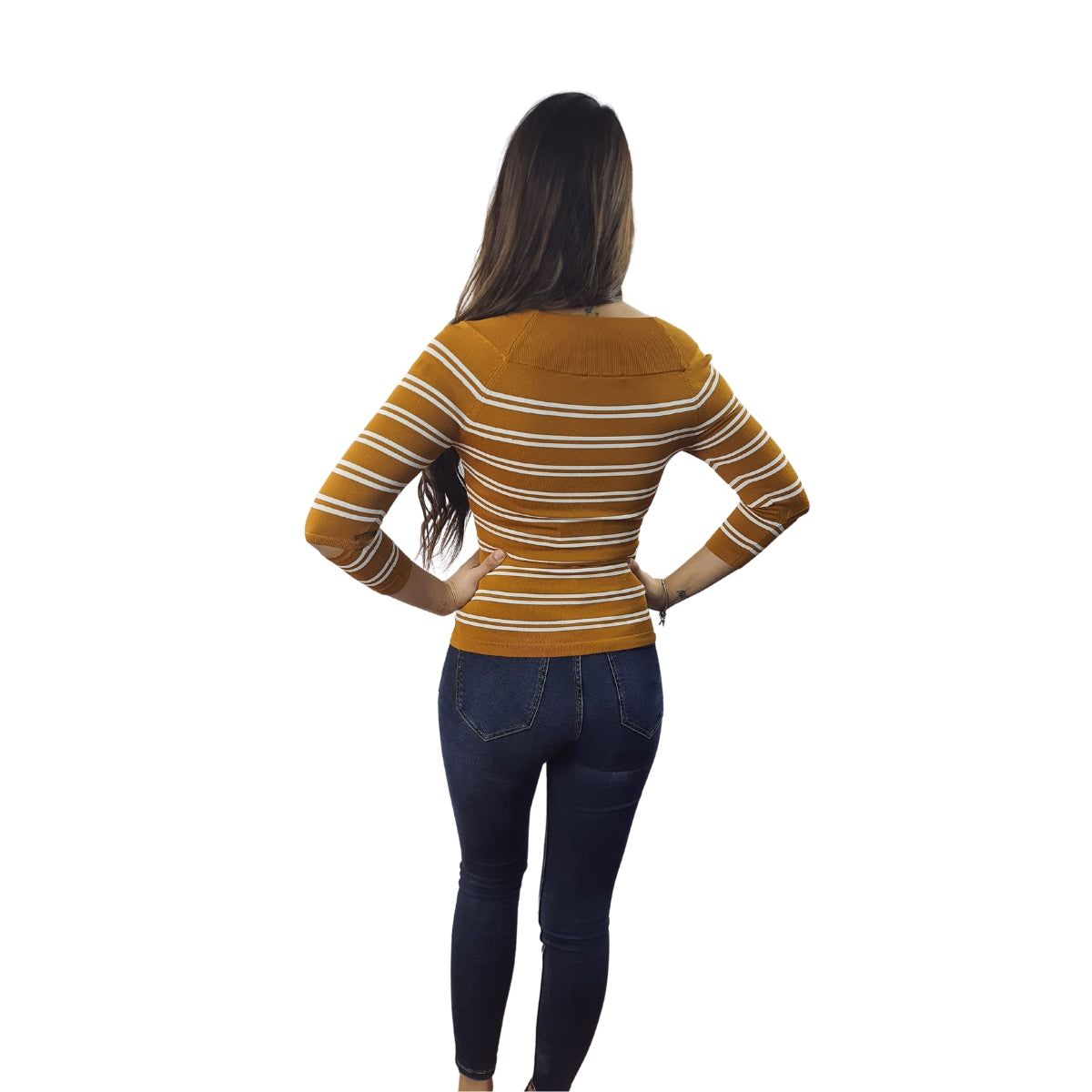 Blusa Vero Moda Mostaza Style CARRY 3/4 KNIT(NL)