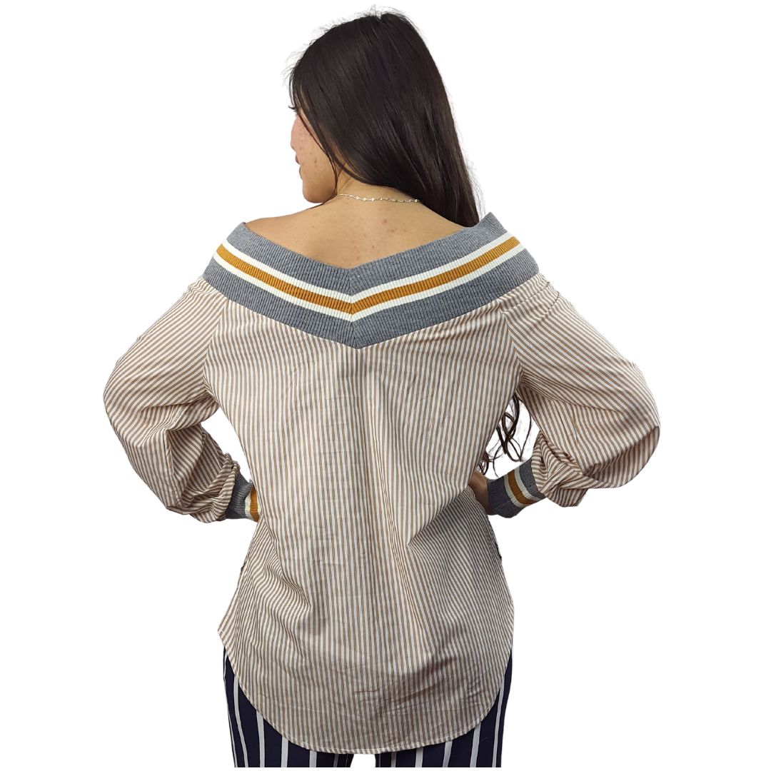 Blusa Vero Moda Marron Claro Style NOZZLE L/S SHIRT(LL)