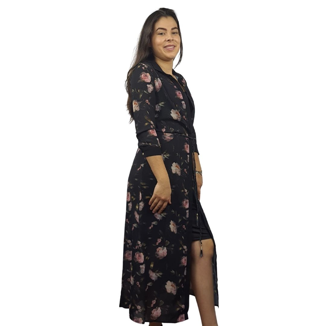 Vestido Vero Moda Negro Style SUZY 3/4 LONG SHIRT SET(RN)