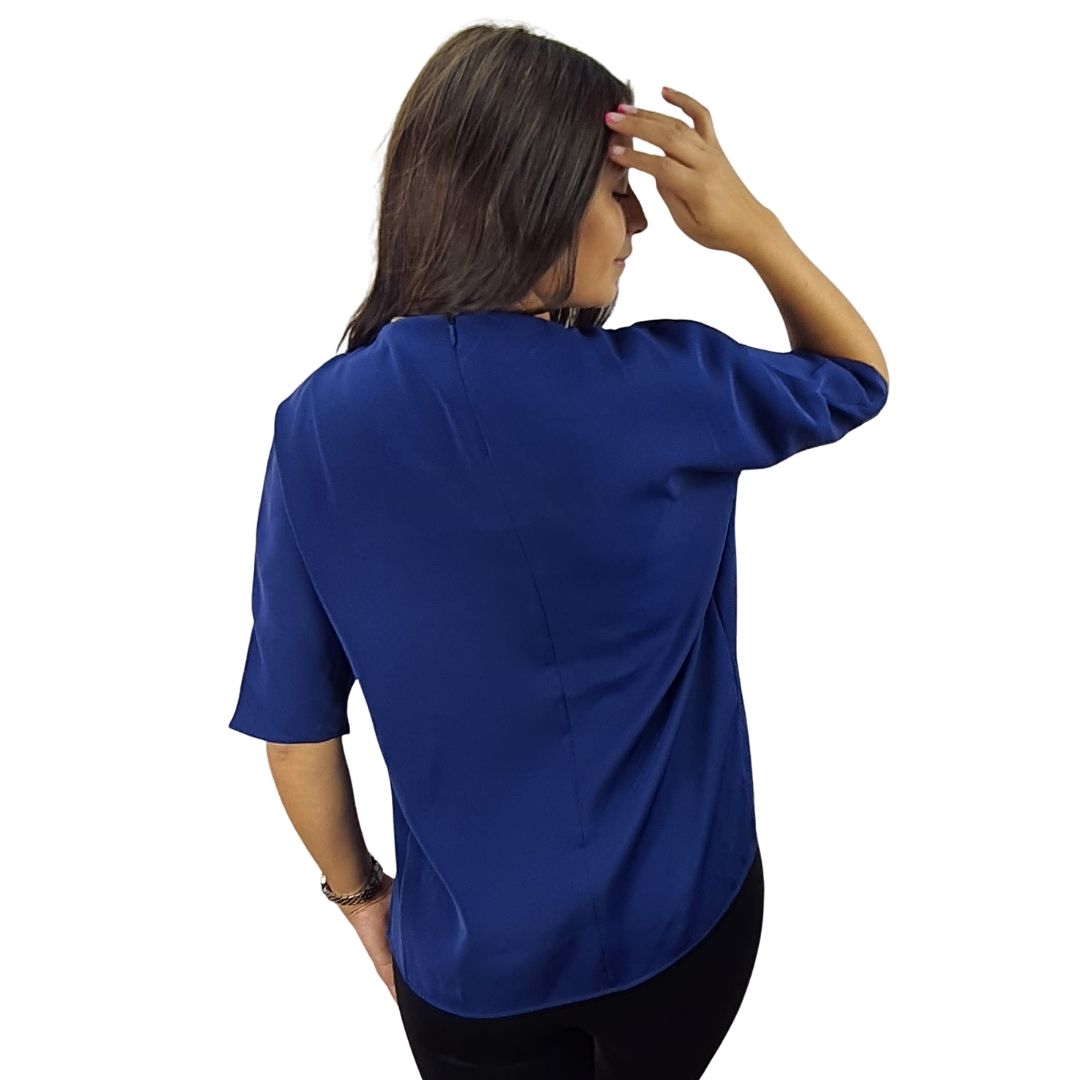 Blusa Vero Moda Azul Style PAUL 1/2 WOVEN TOP(VMC-MM)