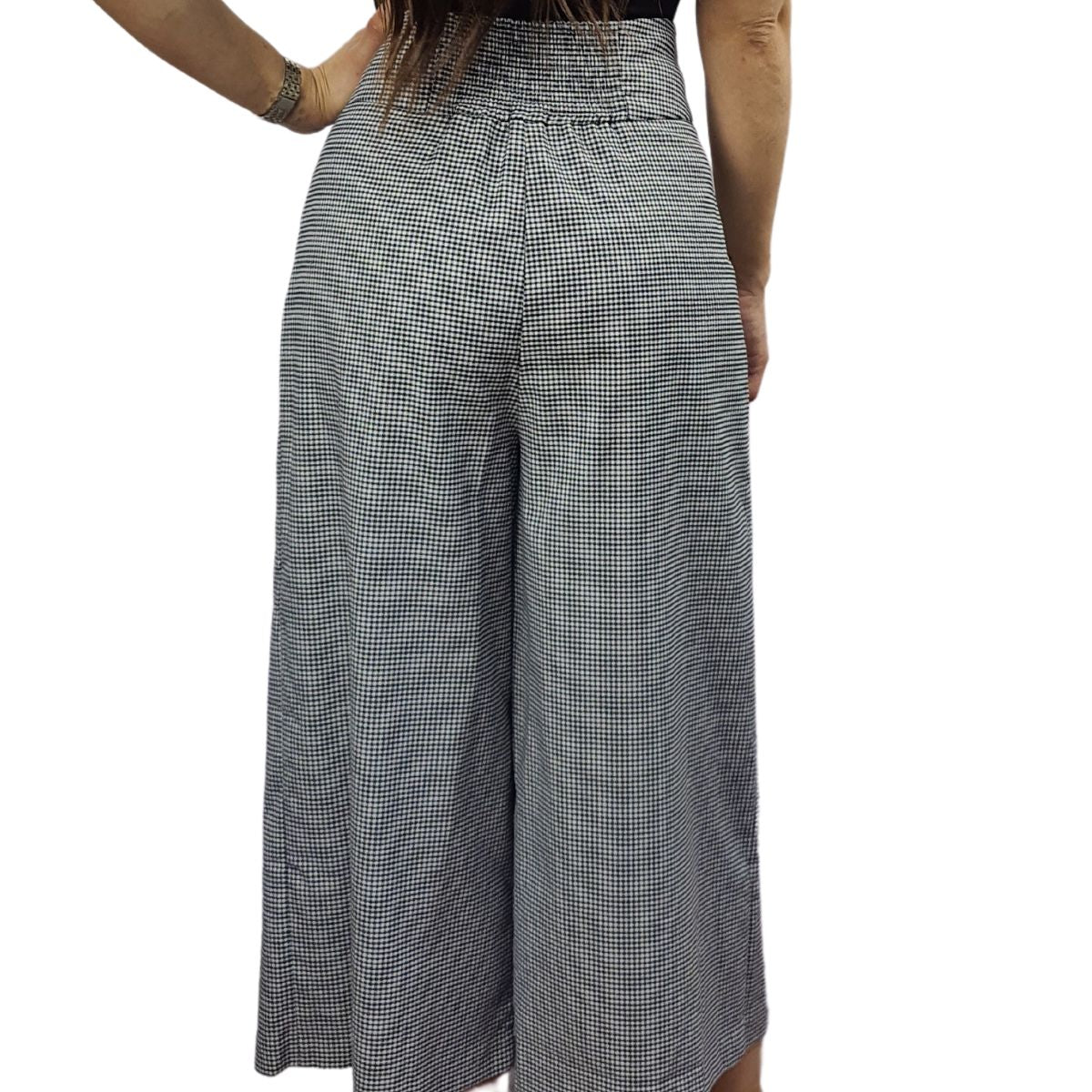 Pantalon Vero Moda Negro Style ANNA ARIA TARTAN 7/8 MW WIDE PANTS(LL)