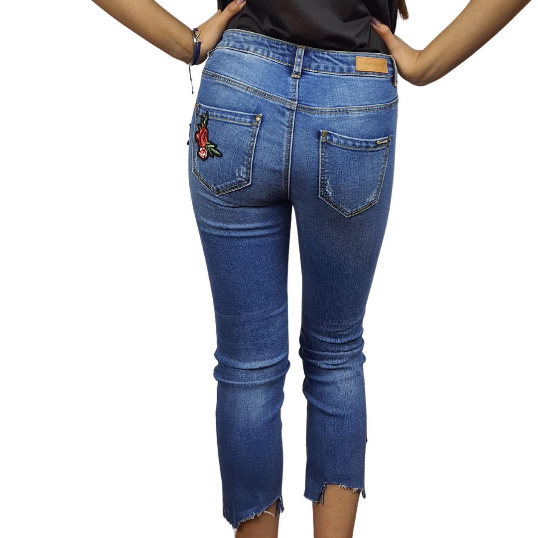 Jeans Vero Moda Azul Style TALLER 7/8 MW SLIM STRAIGHT JEANS(UR)