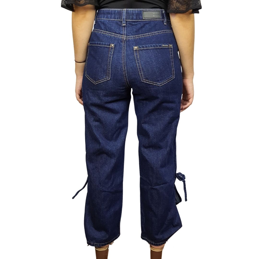 Pantalon Vero Moda Azul Style SCRUB 7/8 MW LOOSE JEANS(SL)