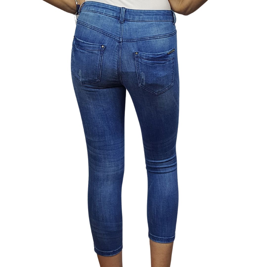 Jeans Vero Moda Azul Style STRIPER 7/8 MW X-SLIM JEANS(SL)
