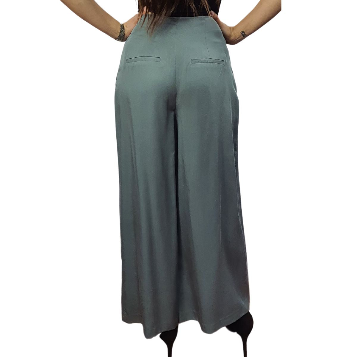 Pantalon Vero Moda Verde Style BERTHA SOFT 9/10 WIDE PANTS(NR)