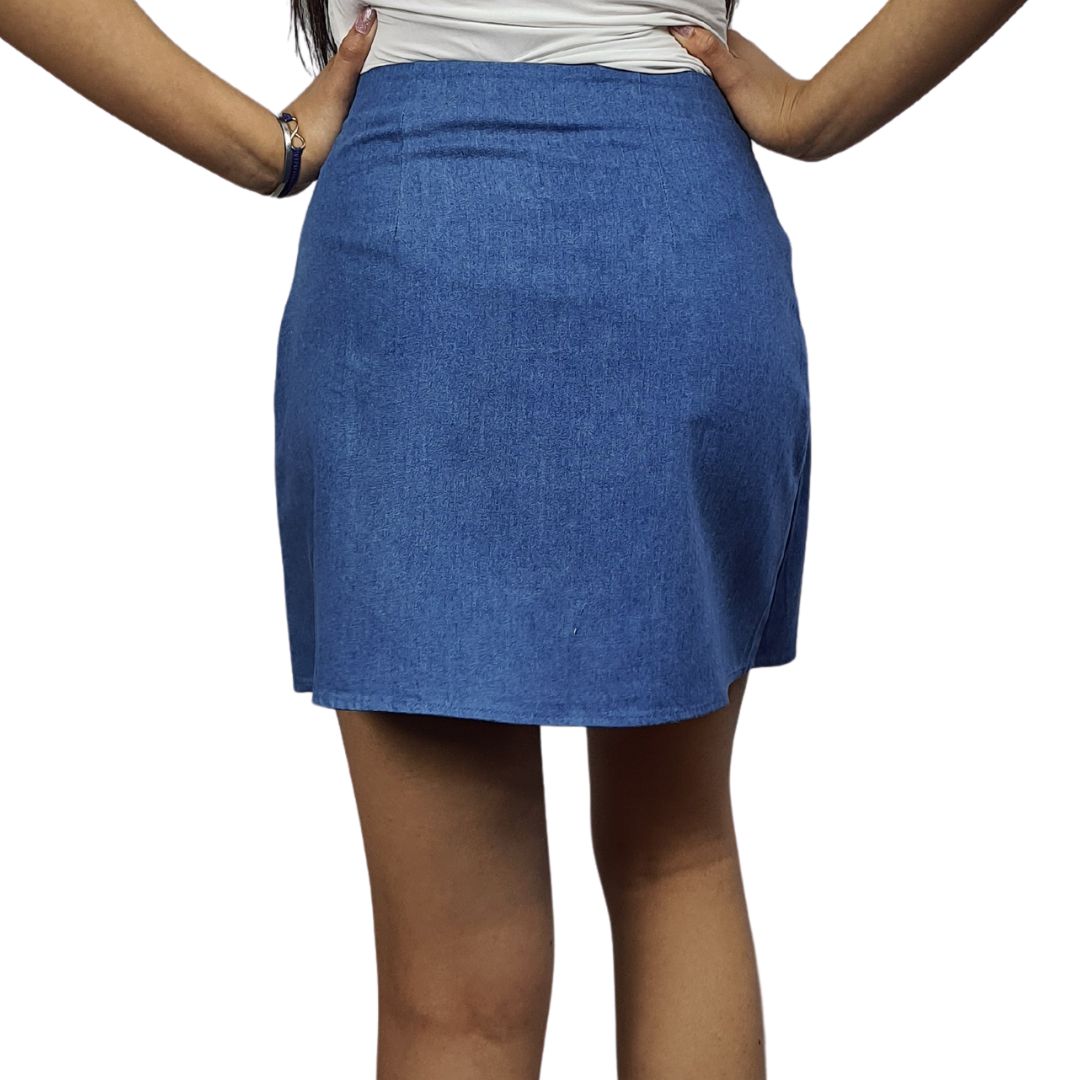 Falda Vero Moda Azul Style SOLUTION HW DENIM SKIRT(NN)