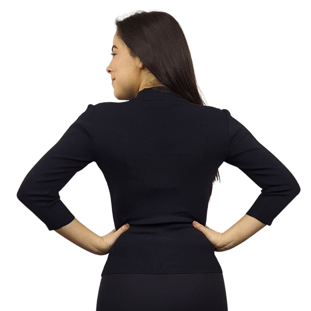 Blusa Vero Moda Negro Style TEAM 3/4 KNIT(VMC-UM)