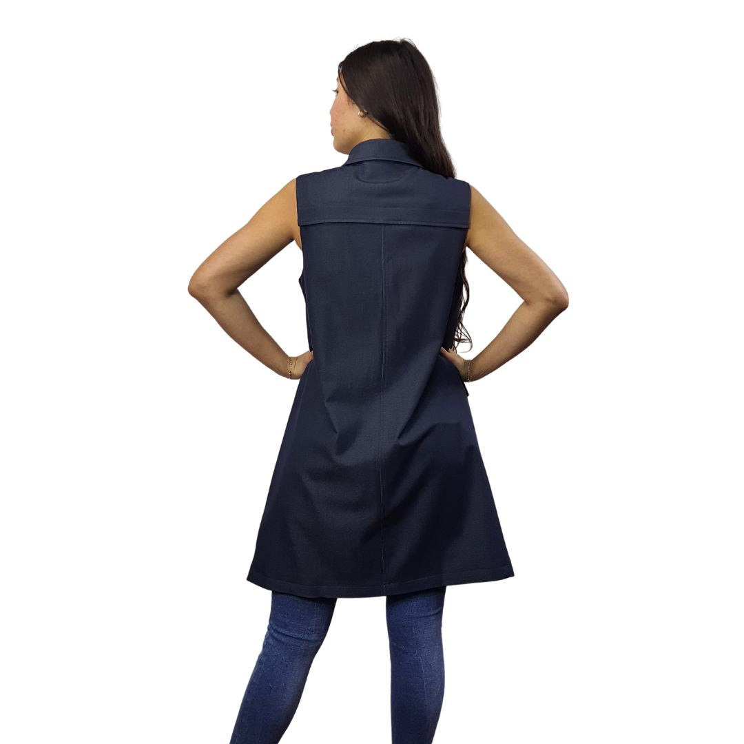 Tapado Vero Moda Azul Oscuro Style HEART DENIM DRESS(MW-CT-3)