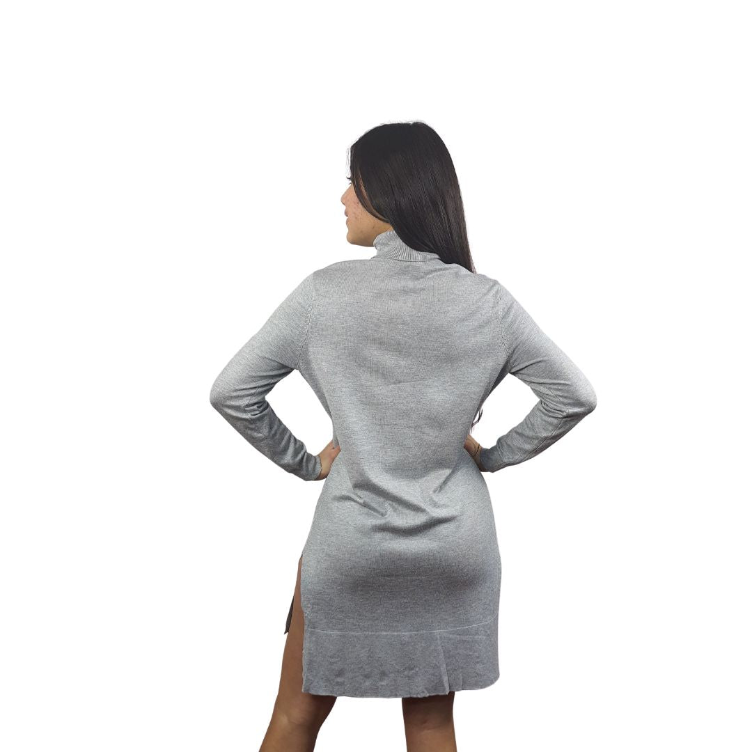 Vestido Vero Moda Gris Claro Style DEMI L/S LONG KNIT(UM)