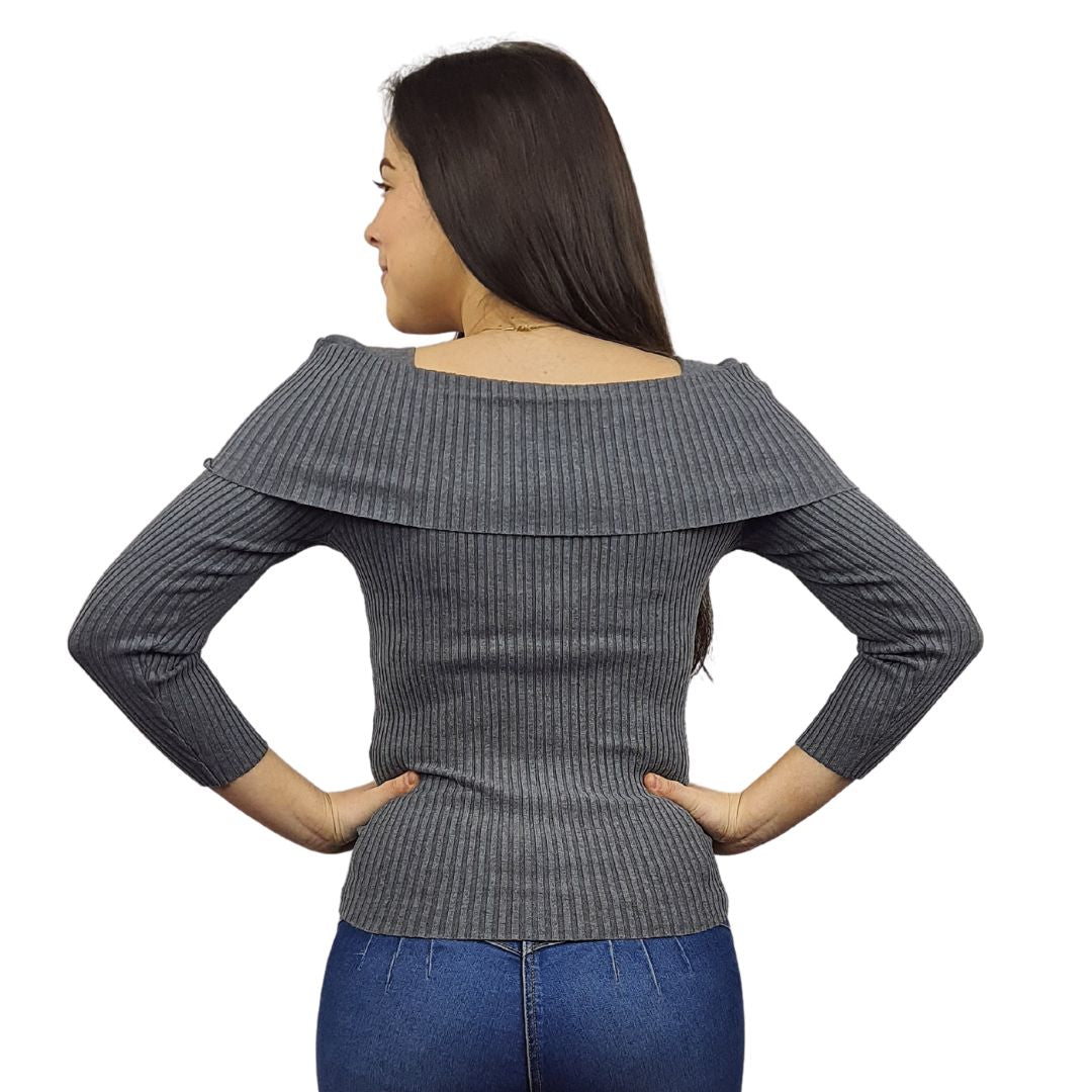 Blusa Vero Moda Gris Style BITTERSWEET 3/4 KNIT(UM)