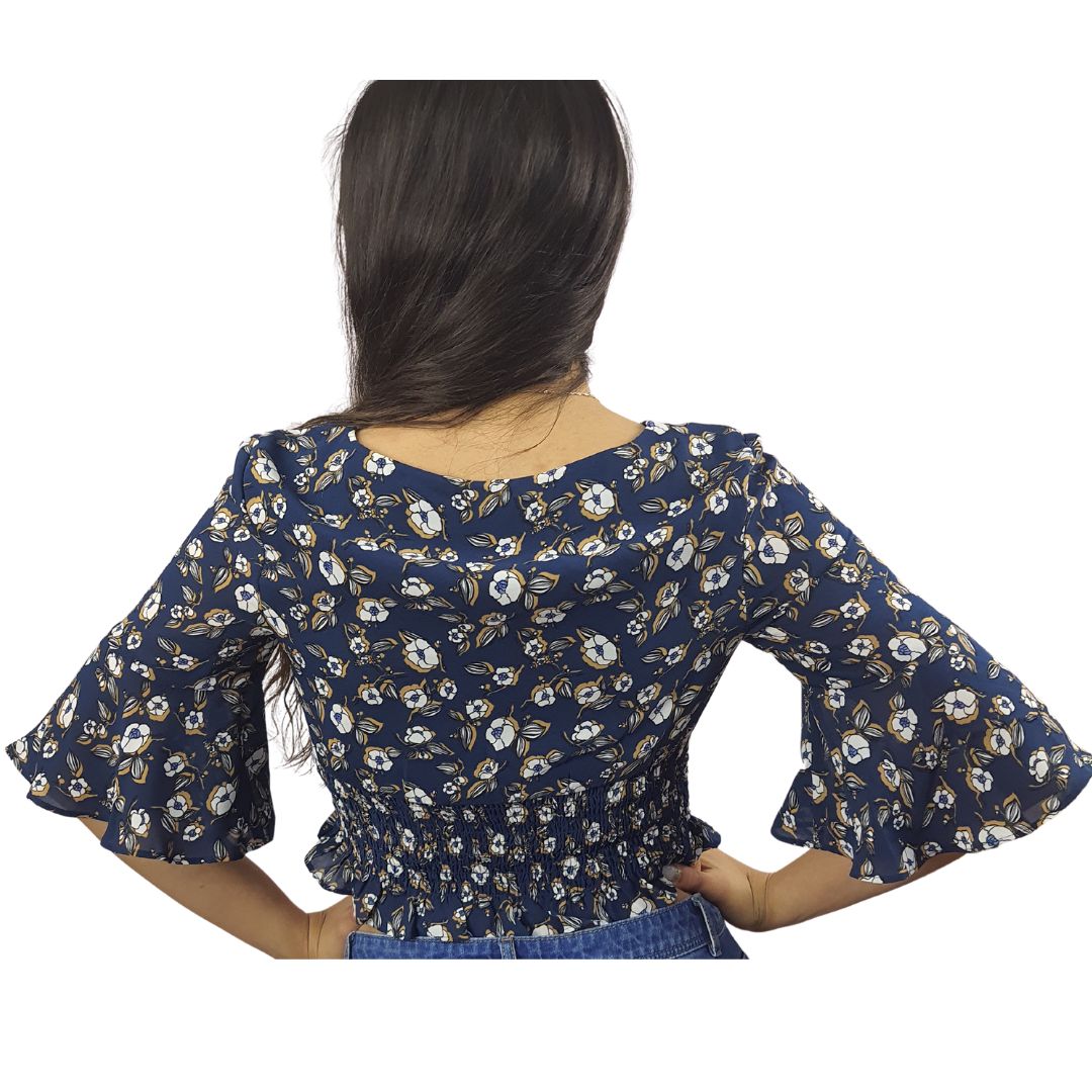 Top Vero Moda Azul Style LI 1/2 TOP(HH)
