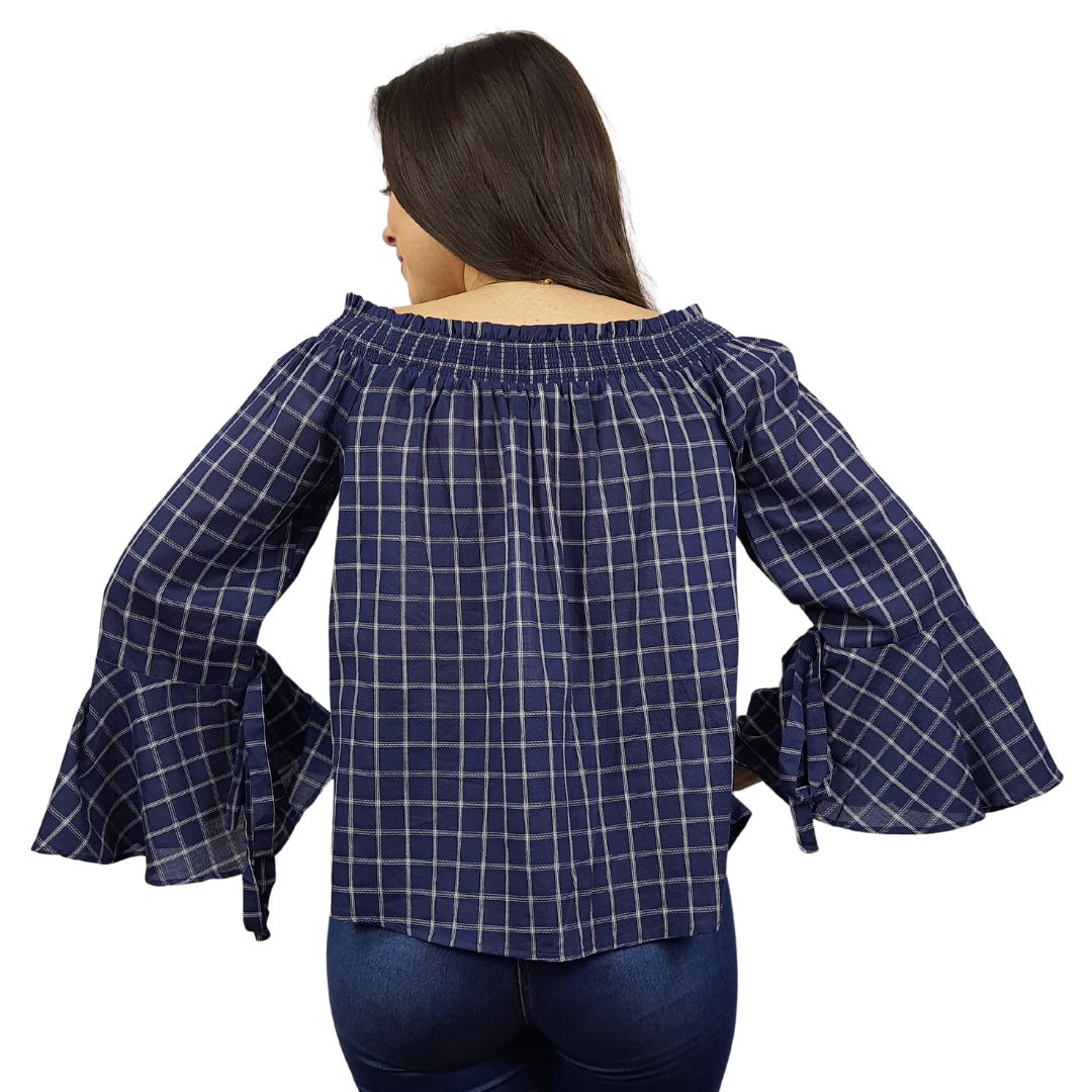 Blusa Vero Moda Azul Style CLARET L/S TOP(SL)