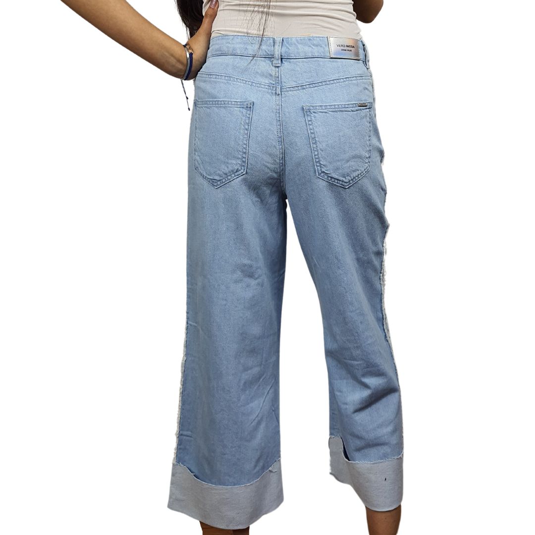 Jeans Vero Moda Azul Claro Style SHANGHAI JAX 7/8 HW LOOSE JEANS(LL)