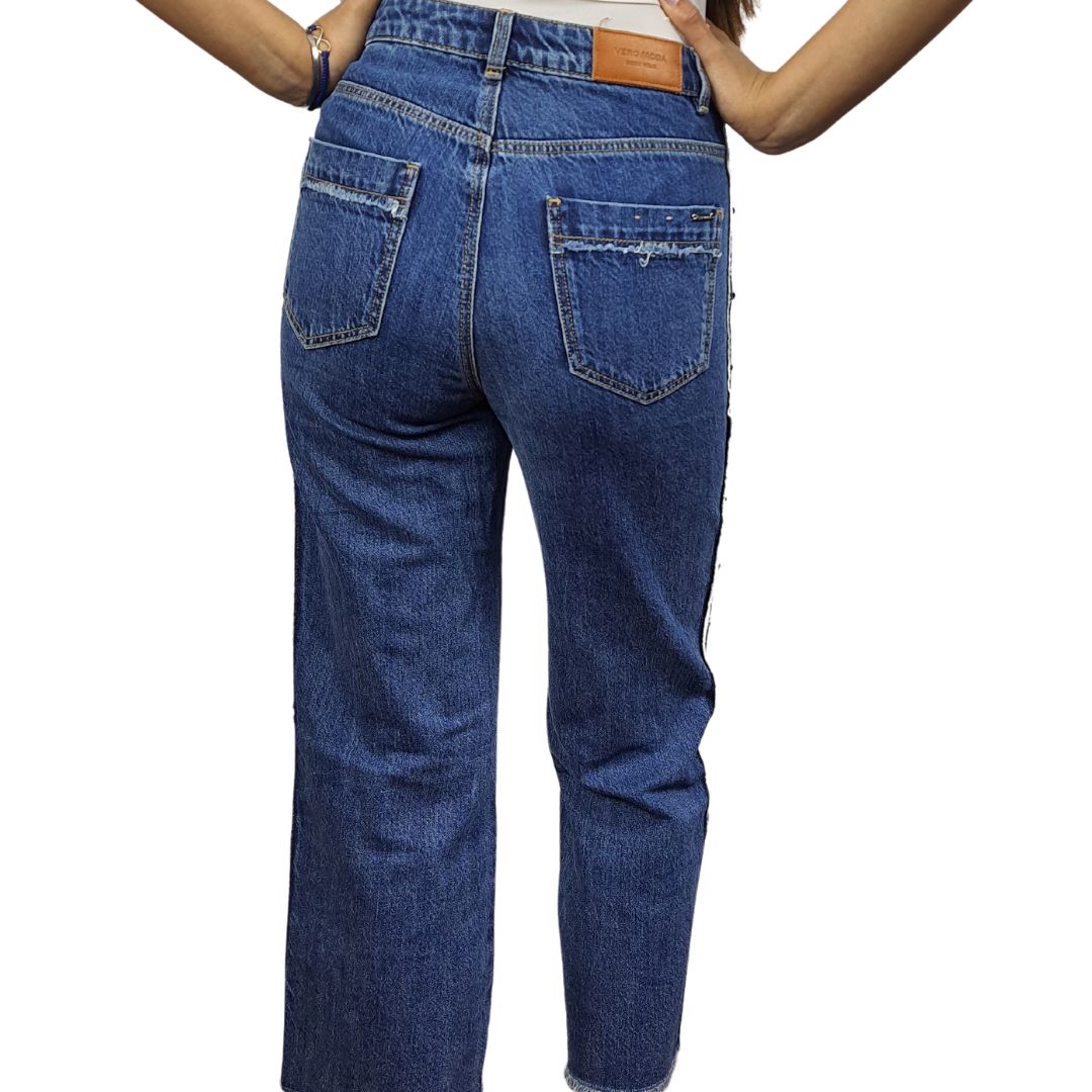 Jeans Vero Moda Azul Oscuro Style NATIONAL 9/10 MW STRAIGHT JEANS(FL)