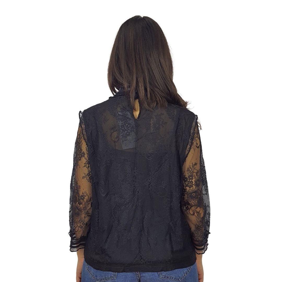 Blusa Vero moda Negro Style NINA 3/4 JERSEY TOP(VMC-DR)
