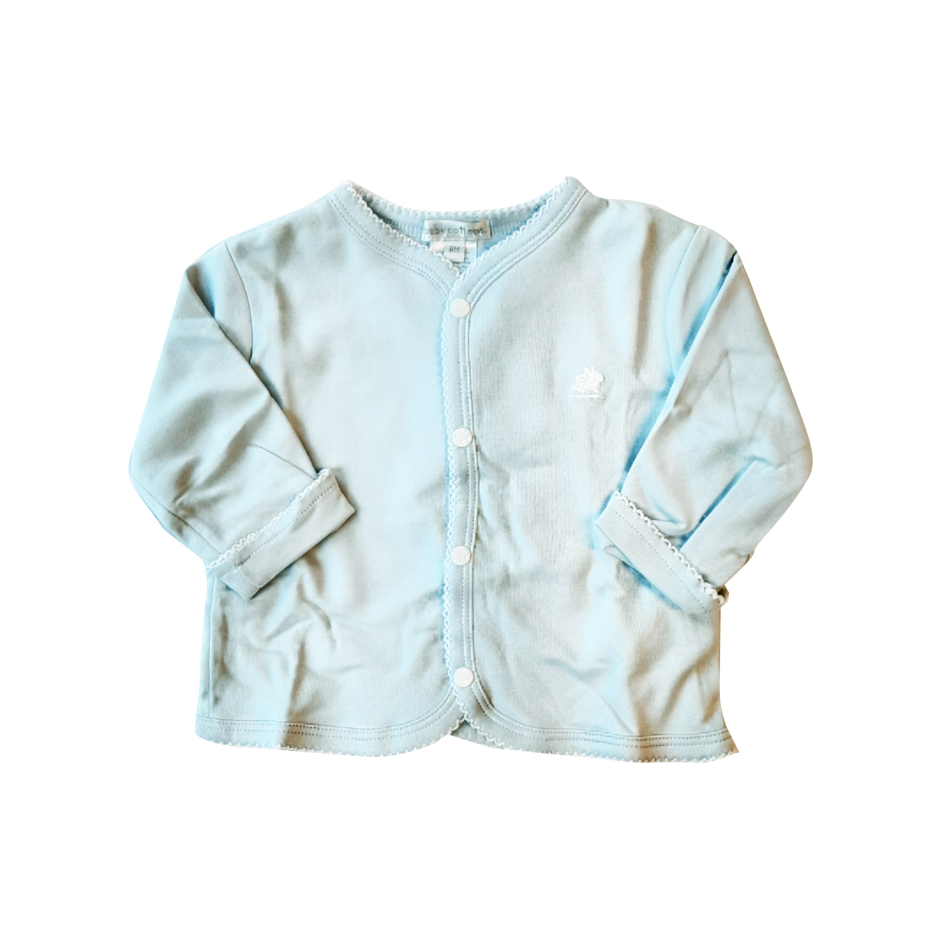 Cardigan Baby Cotton Rever Basico S/ Capucha Celeste