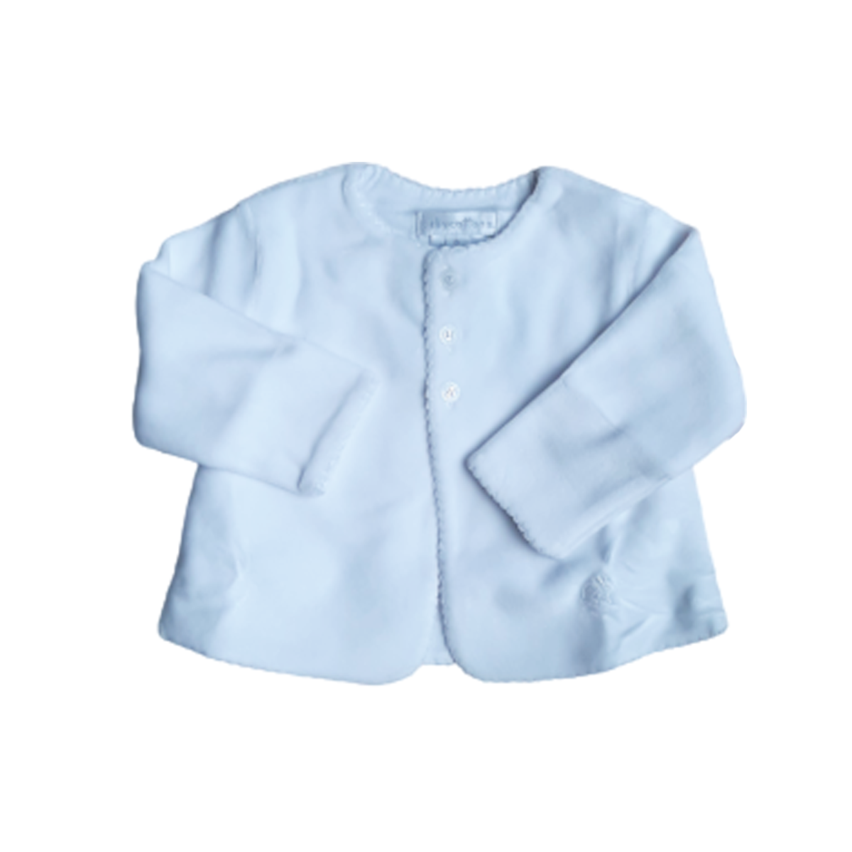 Cardigan Babycottons Plush Picot Forrado Blanco