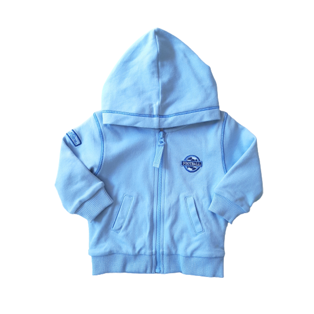 Cardigan Babycottons C/Cap Footbal Azul