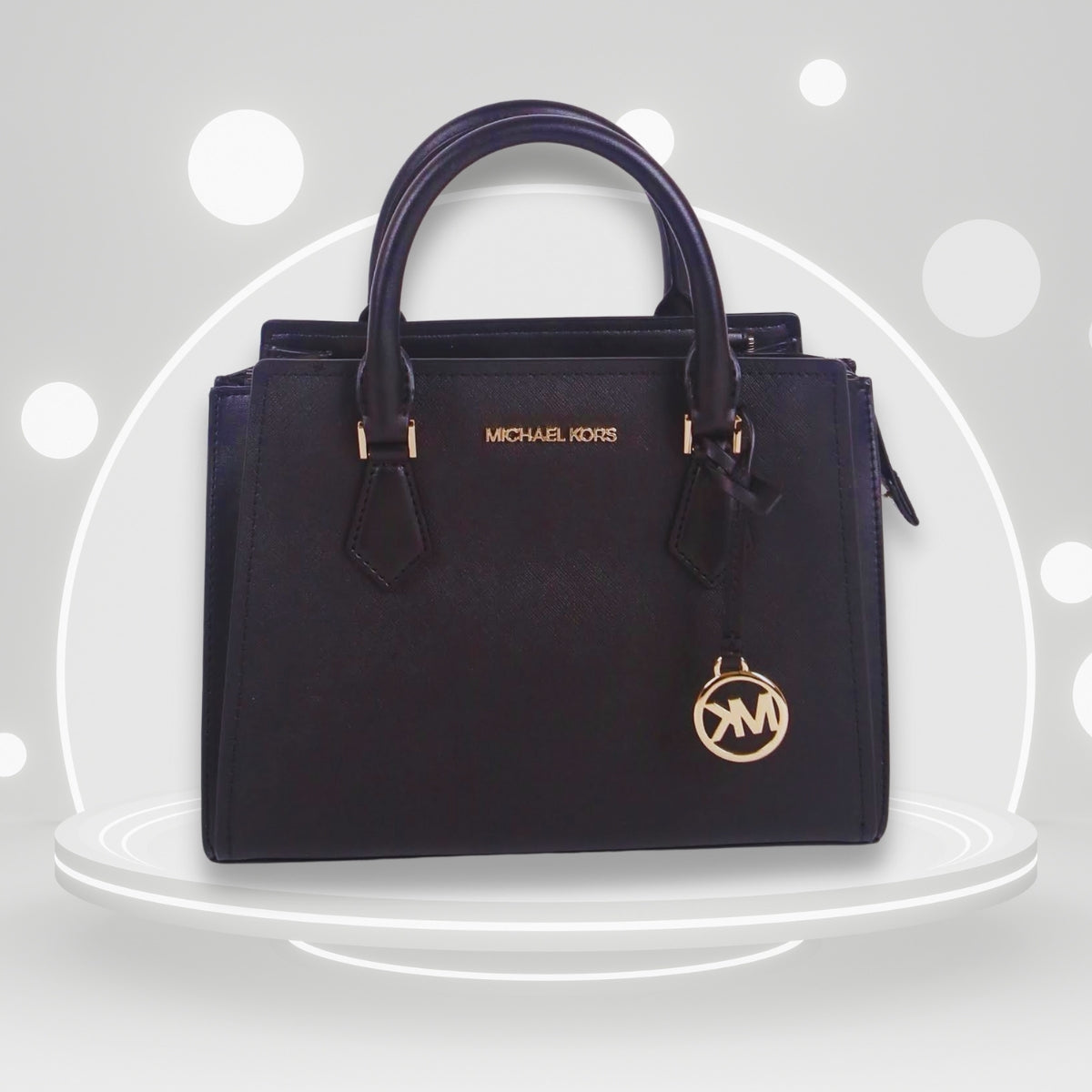 Cartera Michael Kors HOPE Messenger Leather Md BlackColor BLACK