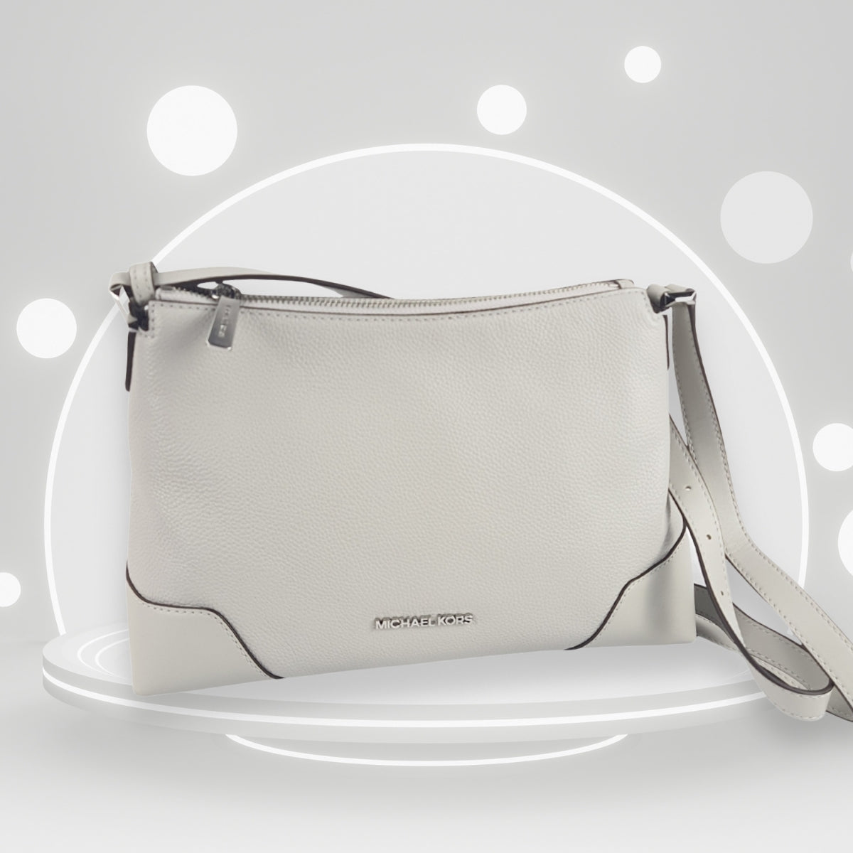 Cartera Michael Kors CROSBY Messenger Leather Md AluminumColor ALUMINUM