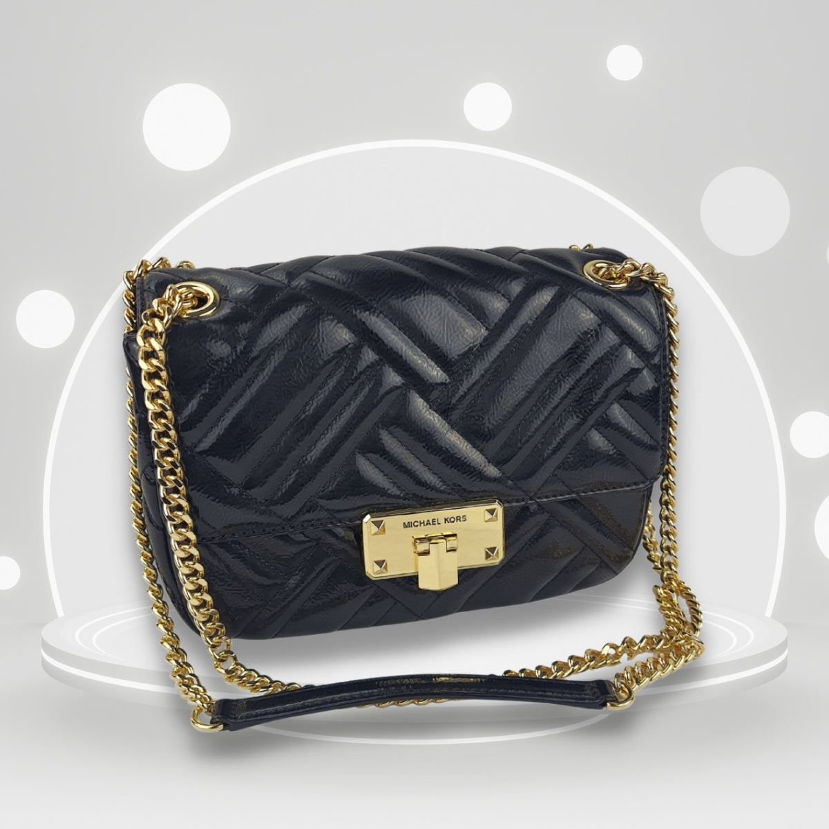 Cartera Michael Kors PEYTON Shldr Flap Black MdColor BLACK