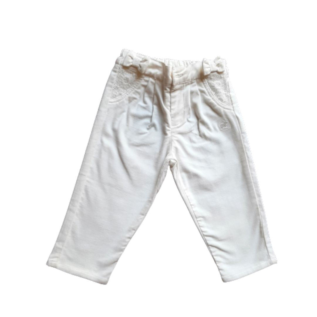 Pantalon Babycottons Bebe Dionne Camile Blanco