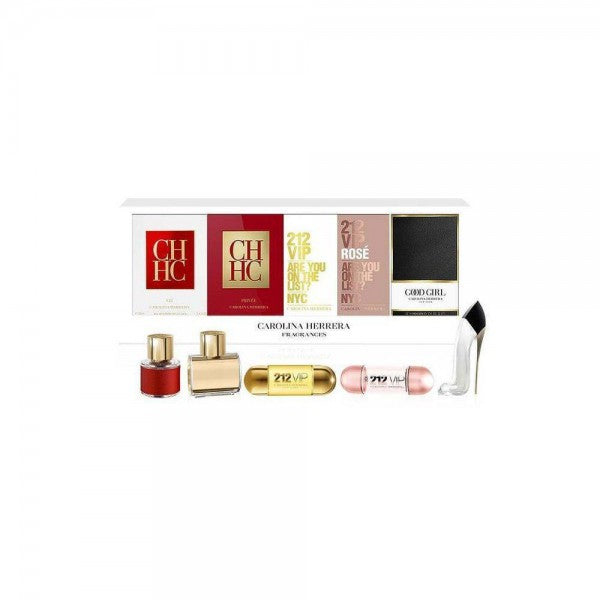Estuche 5 Miniatura CH+CHPrivee+212vip+212vipRose+GoodGirl