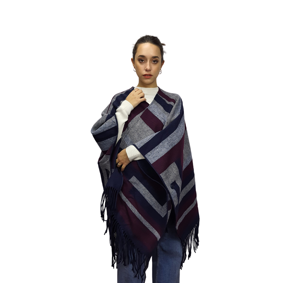 Poncho Vero Moda Azul Style NAVY WOOL CAPE(EL)