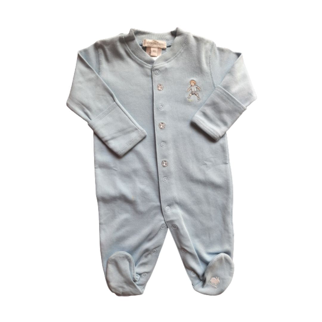 Enterito Babycottons Footie B Basic Football Azulino
