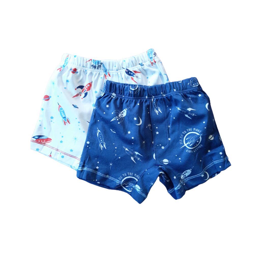 Boxer Babycottons Rockets Aircraft Set X2 Azul/Blanco