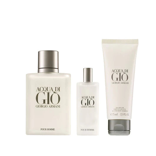 Estuche Acqua di Gio Hombre 100ml+15ml mini+75ml shampoo