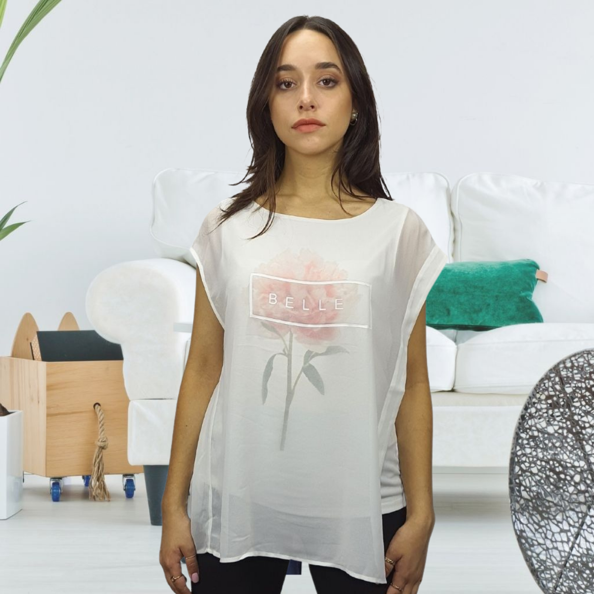 Blusa Vero Moda Blanco Style LUCIA FLOWER S/S TOP(TP-EC-2)