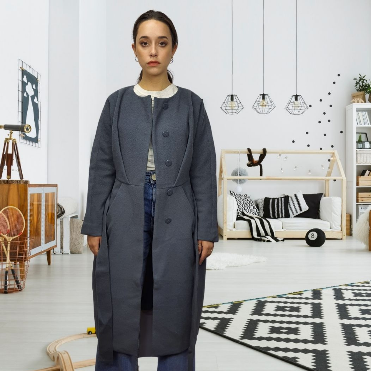 Blazer Vero Moda Gris Style BEATE L/S WOOL COAT(NL)