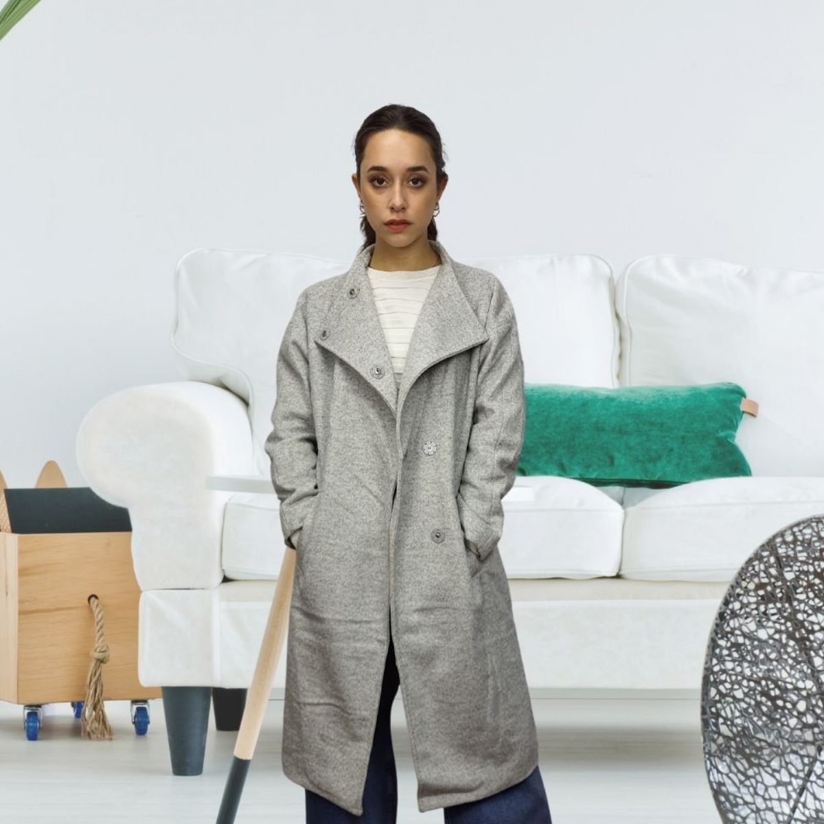 Blazer Vero Moda Gris Style FILM L/S WOOL COAT(VMC-EL)