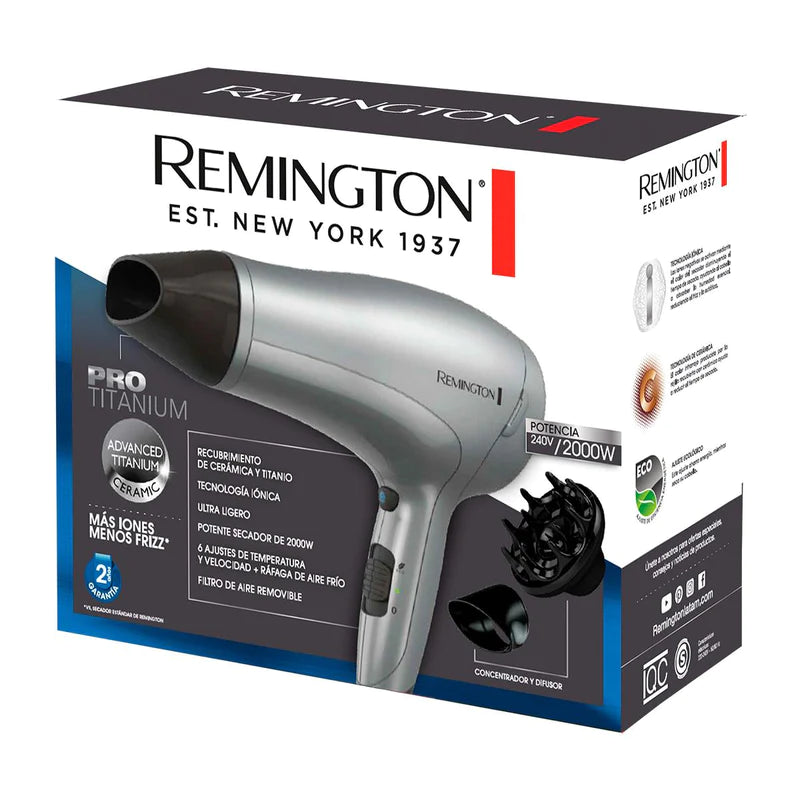 SECADORES REMINGTON PRO TITANIUM GRIS D3019 (220) R