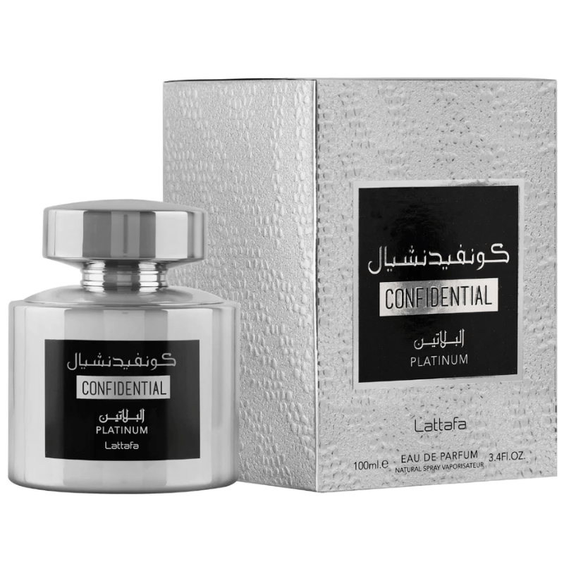 Confidential Platinum 100Ml Edp Unisex Lattafa Perfume- Inspirado en allure homme sport chanel