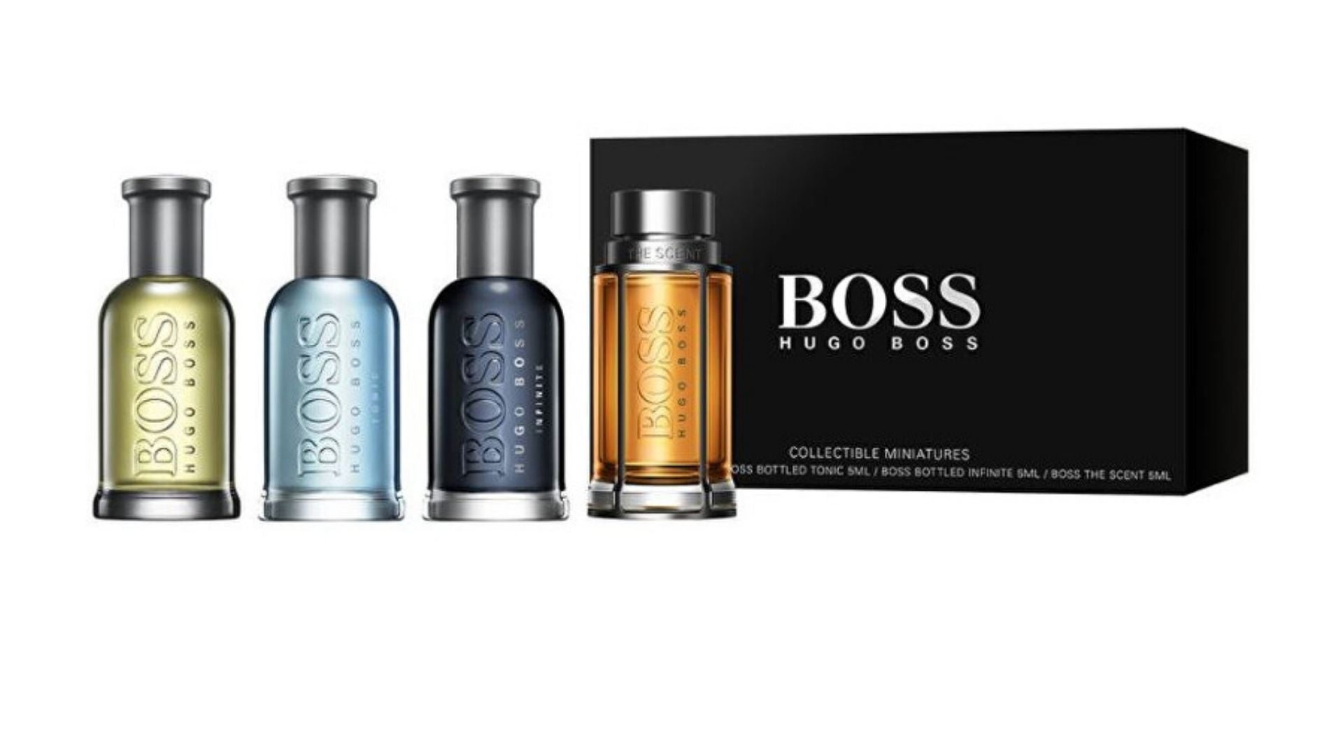 Estuche Miniaturas Boss Botttled+Tonic+Infinite+Scent 4x5Ml Hombre