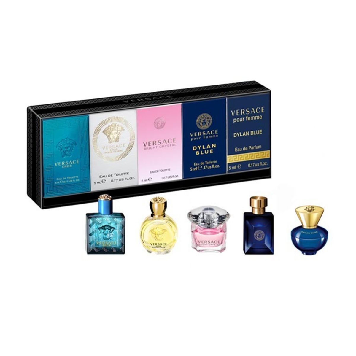 Estuche Miniaturas Versace Eros H+Eros M+Crystal+Dylan H+Dylan M 5PcsX5Ml (H&M)