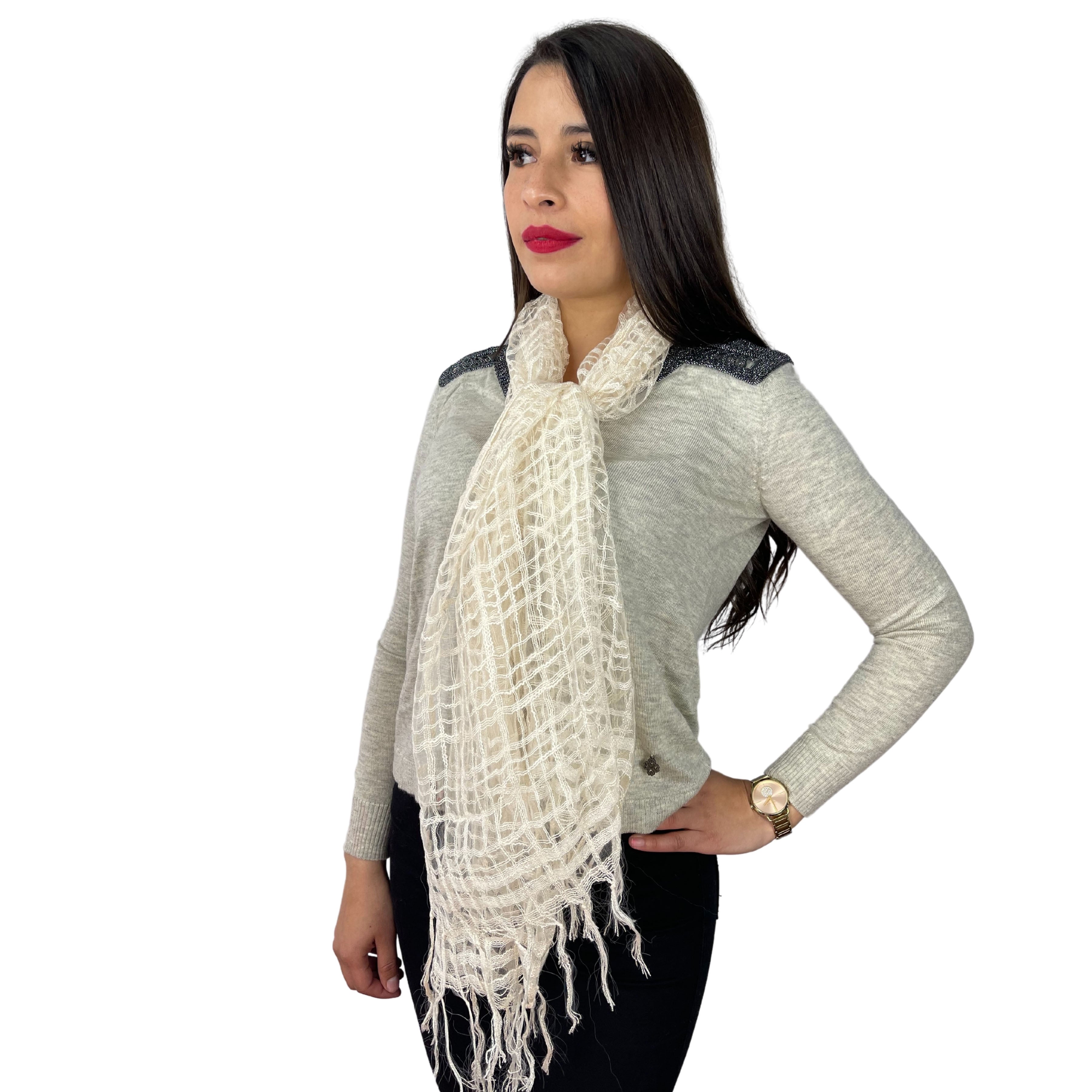 Bufanda Guess Transparente Beige Sf3043Iv