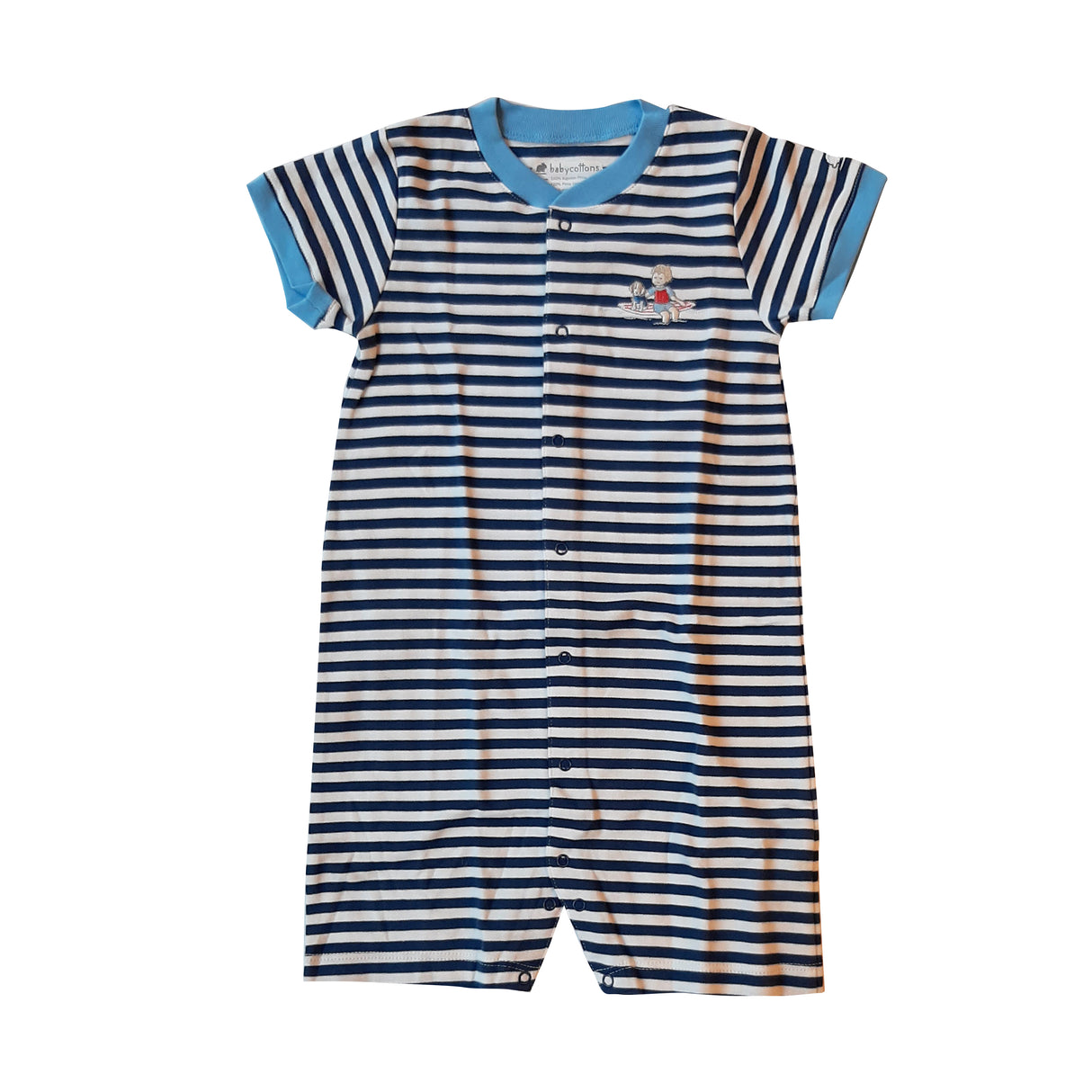 Paticorto Babycottons Basic Hawaii Ray Blanco Azul